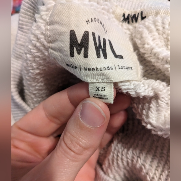 Grey gray mwl Madewell sweater cropped - Picture 3 of 5